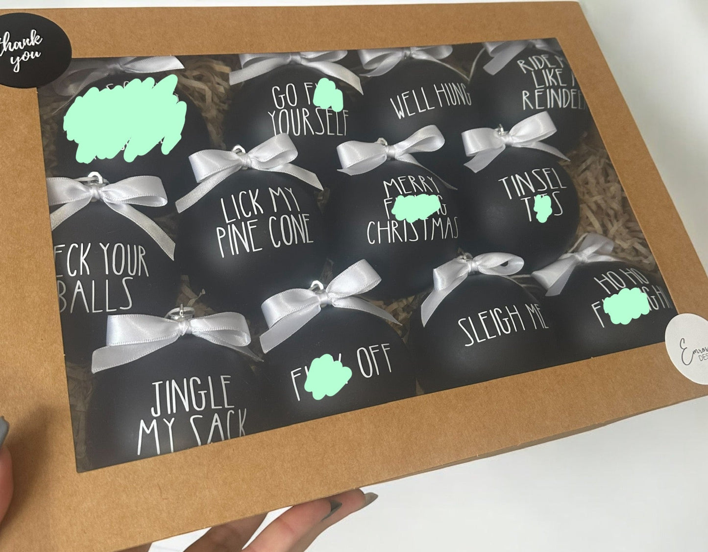 Naughty List Baubles 12pk