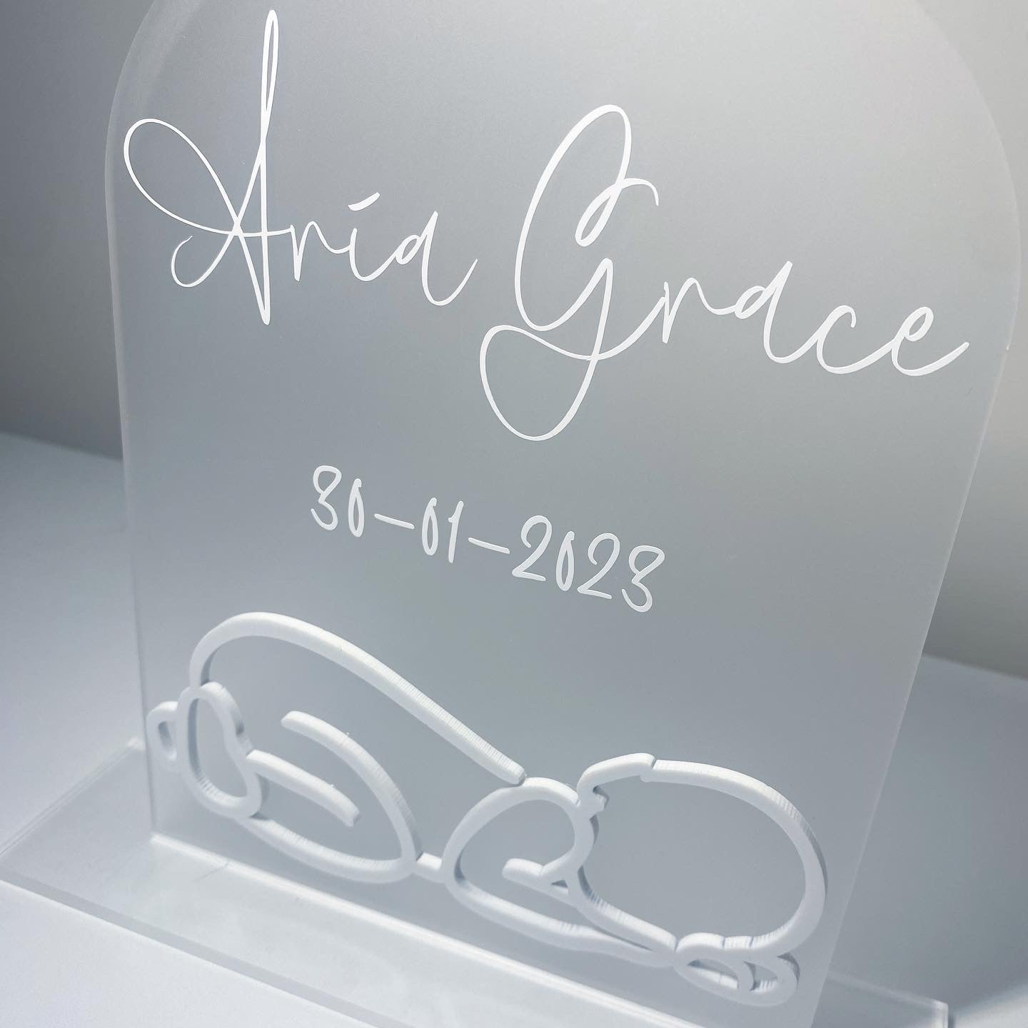 Acrylic Baby Plaque with stand