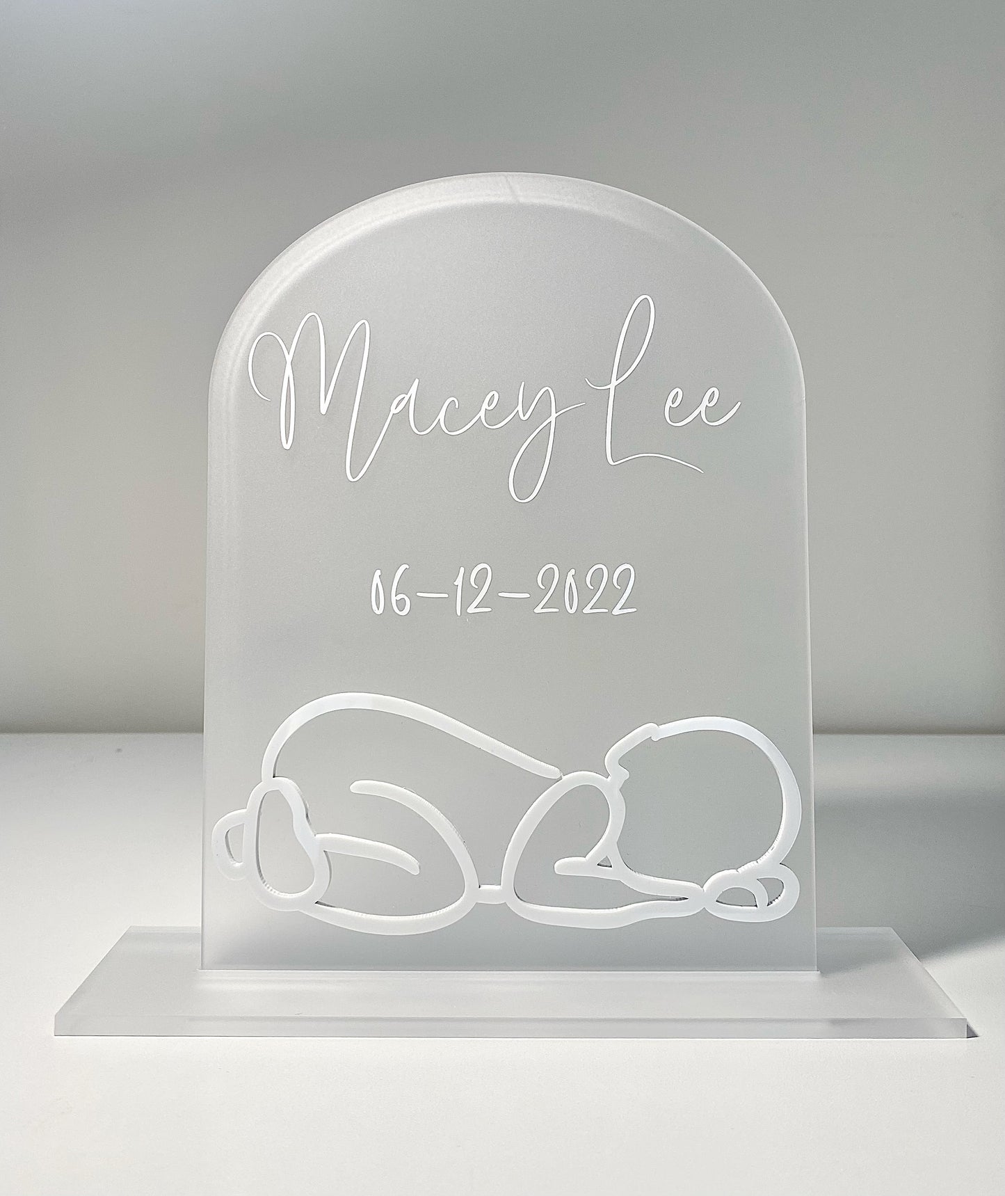 Acrylic Baby Plaque with stand