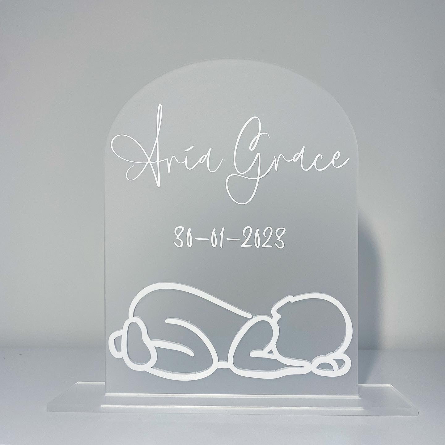 Acrylic Baby Plaque with stand