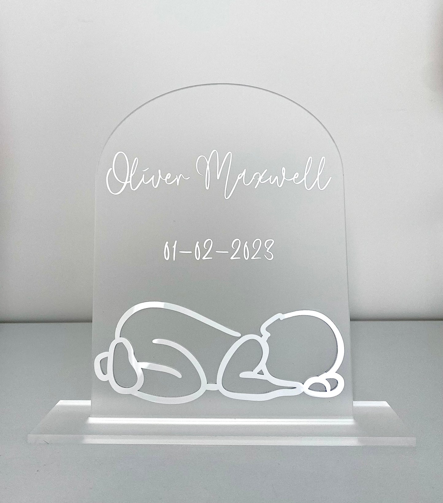 Acrylic Baby Plaque with stand